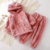 Toddler Kids Baby Girl Boy Clothes Winter Warm Fleece Hooded Bear Ear Sweatshirt Tops And Pants 2Pcs Newborn Baby Boy (Pink, 12-18 Months) view 3