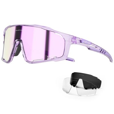 KAPVOE Polarized Cycling Glasses Men Women Mountain Bike Sunglasses MTB Glasses TR90 Sport Biking Sunglasses Bicycle Riding Goggles Road Cycling Running Golf Cycle Purple