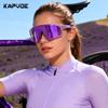 KAPVOE Polarized Cycling Glasses Men Women Mountain Bike Sunglasses MTB Glasses TR90 Sport Biking Sunglasses Bicycle Riding Goggles Road Cycling Running Golf Cycle Purple view 2