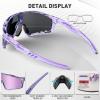KAPVOE Polarized Cycling Glasses Men Women Mountain Bike Sunglasses MTB Glasses TR90 Sport Biking Sunglasses Bicycle Riding Goggles Road Cycling Running Golf Cycle Purple view 4