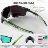 KAPVOE Polarized Cycling Glasses for Men Women Mountain Bike Sunglasses MTB Glasses TR90 Sport Sunglasses UV400 Protection Biking Bicycle Riding Running Triathlon Baseball Golf Cycle Goggles Green view 4