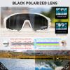 KAPVOE Polarized Cycling Glasses Men Women Mountain Bike Sunglasses MTB Glasses TR90 Sport Biking Sunglasses Bicycle Riding Goggles Road Cycling Running Golf Cycle Blue view 3