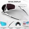 KAPVOE Polarized Cycling Glasses Men Women Mountain Bike Sunglasses MTB Glasses TR90 Sport Biking Sunglasses Bicycle Riding Goggles Road Cycling Running Golf Cycle Blue view 4