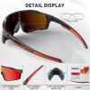 KAPVOE Polarized Cycling Glasses for Men Women Mountain Bike Sunglasses MTB Glasses TR90 Sport Sunglasses UV400 Protection Biking Bicycle Riding Running Triathlon Baseball Golf Cycle Red view 4