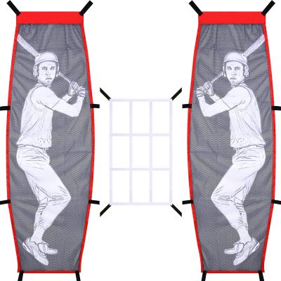 VAIPI Baseball Softball Pitching Target Dummy Batter Strike Zone Net Batting Cage Aid Training Equipment Sport Practice for Hitting and Improved Accuracy Red, Grey, White