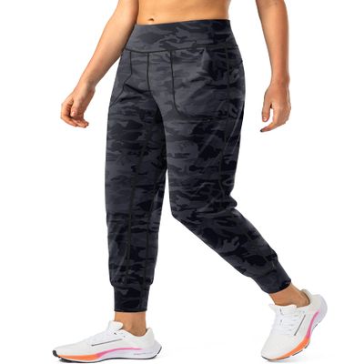 Soothfeel Women's Joggers with Zipper Pockets High Waisted Athletic Workout Yoga Pants Joggers for Women Grey Camo