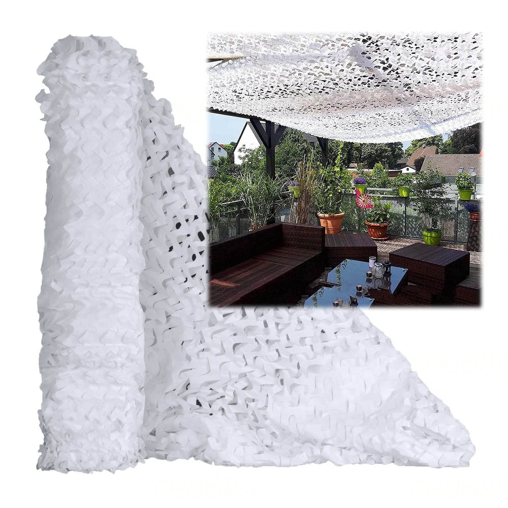 Camo Netting for Hunting, Military Net, Sunscreen Camouflage Net, Army Decoration, Camping, Car Cover, White Reinforced Camouflage Netting, Garden Pergola Patio Shade Net,White-7x8m(23*26.2ft)
