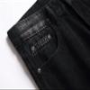 DGHM-JLMY Men's Ripped Trend Slim Denim Straight Leg Pants Skinny Fashion Denim with Hole Jean Distressed Destroyed Pant (Black,28) view 4