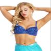 Kvysinly Women's Sparkle Belly Dance Costume Bra Top Sequin Rave Dance Crop Tops Party Club Wear Blue Medium view 4