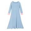 Muslim Islamic Baby Girls' Ramadan Abaya With Hijab Full Length Robe Burka Maxi Little Kid Toddler Baby Birthday Shirt (Sky Blue, 7-8 Years) view 2