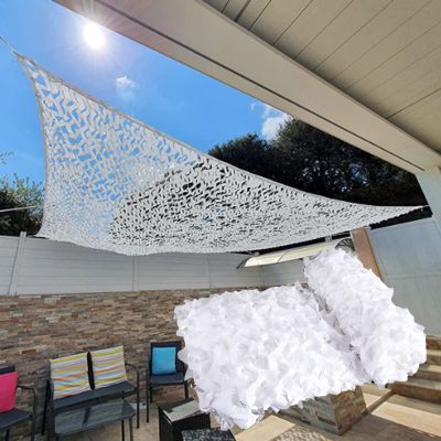 Outdoor Camouflage Netting,White Reinforced Camouflage Net Cover,Shade Net 23m 33m 34m 46m 57m 66m,Military Net,Camping,Hunting,Decorative,Sunscreen Camo Netting,White-6x6m(19.7*19.7ft)