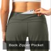 Soothfeel Women's Joggers with Zipper Pockets High Waisted Athletic Workout Yoga Pants Joggers for Women Army Green view 3