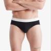 Calvin Klein Men's Cotton Stretch 3-Pack Hip Brief, Black Bodies W/Grey Heather, Silver Birch, Raspberry Blush, X-Large view 2