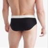 Calvin Klein Men's Cotton Stretch 3-Pack Hip Brief, Black Bodies W/Grey Heather, Silver Birch, Raspberry Blush, X-Large view 3