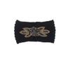 OSALADI Knitted Headband Simple Flower Pattern Woolen Yarn Hair Hoops for Comfortable and Breathable Headdress for Women Elegant Black for Everyday Wear view 1