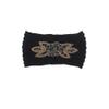 OSALADI Knitted Headband Simple Flower Pattern Woolen Yarn Hair Hoops for Comfortable and Breathable Headdress for Women Elegant Black for Everyday Wear view 2