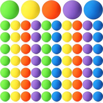 Sosation 50 Pack Lacrosse Ball Bulk 2.5 Inch Soft Rubber Motivational Stress Relief Massage Balls Myofascial Release Tools Muscle Knot Remover(Bright Color)