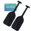 VEITHI Boat Paddle Telescoping Collapsible Oar for Boat Anti Slip Aluminum Plastic Canoe Paddles 2 Pack Small Tubing Floats Oars Row and Safety Boat Accessories for Kids and Adults(Black) view 1