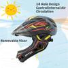 ONTYZZ Kids Bicycle Helmet Kids Adjustable Safety Full Face Helmet Lightweight Toddler Mountain Full Bike Helmet for Skating Cycling Scooter for Youth Child Boys Girls Ages Red-Yellow/M view 3