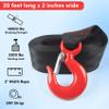 Boat Winch Strap with Hook,Boat Trailer Winch Strap 2 inch x 20 Foot, Great for Truck, Jet Ski and Car Trailers Towing and Heavy Duty Equipment (Black) view 2