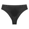 Daenrui Men's Shiny Elastic Waistband Underwear Swim Briefs Bikini Briefs Thong Swimsuit Swimwear Black Large view 4