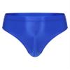 Daenrui Men's Shiny Elastic Waistband Underwear Swim Briefs Bikini Briefs Thong Swimsuit Swimwear Blue Large view 1