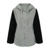 JEsilunmaMY Womens Color Block Sherpa Jacket Long Sleeve Fuzzy Fleece Teddy Hooded Coats Warm Winter Shaggy Shearling Outwear (Grey,5X-Large) view 1