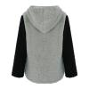 JEsilunmaMY Womens Color Block Sherpa Jacket Long Sleeve Fuzzy Fleece Teddy Hooded Coats Warm Winter Shaggy Shearling Outwear (Grey,5X-Large) view 2
