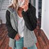 JEsilunmaMY Womens Color Block Sherpa Jacket Long Sleeve Fuzzy Fleece Teddy Hooded Coats Warm Winter Shaggy Shearling Outwear (Grey,5X-Large) view 3
