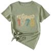 ADANTI Vintage 1978 Shirt for Women 45th Birthday Gift T-Shirts Funny 45 Years Old Birthday Party Tops Blouse Olive Green view 1