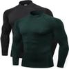 2/3 Pack Men's Compression Shirts Long Sleeve Workout Shirts Mock Turtleneck Athletic Base Layer Active Undershirts Tops view 1