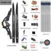 62" Takedown Recurve Bow Arrows Kit 30-60lbs Hunting Bow Metal Riser Longbow for Adult Youth Outdoor Shooting Right Hand (60Lbs, Black) view 4