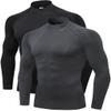 2/3 Pack Men's Compression Shirts Long Sleeve Workout Shirts Mock Turtleneck Athletic Base Layer Active Undershirts Tops view 1
