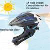 ONTYZZ Kids Bicycle Helmet Kids Adjustable Safety Full Face Helmet Lightweight Toddler Mountain Full Bike Helmet for Skating Cycling Scooter for Youth Child Boys Girls Ages Blue and White/M view 4