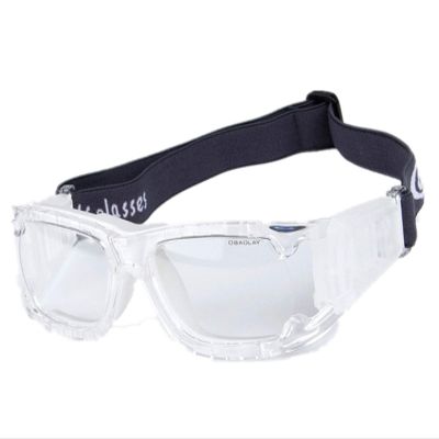 WIRUN Professional Sports Goggles Dribbling Protective Safety Eyewear Basketball Glasses for Adult Men Youth with Adjustable (Transparent White)