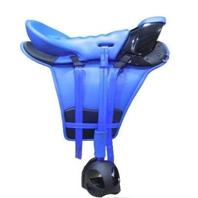 Handmade Premium Endurance Leather Horse Saddle Carbon Fiber Tree, Blue(Size-15)