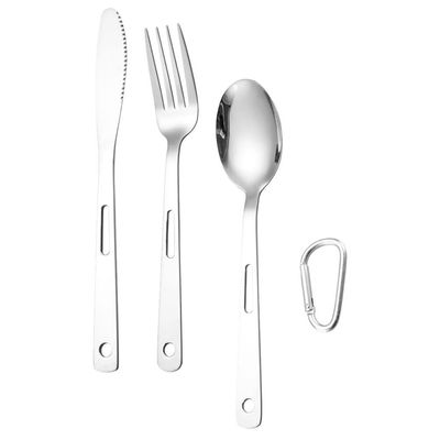 GANAZONO 1set Stainless Steel Camping Cutlery Portable Utensil Kit for Outdoor Dining Includes Fork Knife and Spoon Lightweight Design for Travel and Picnics