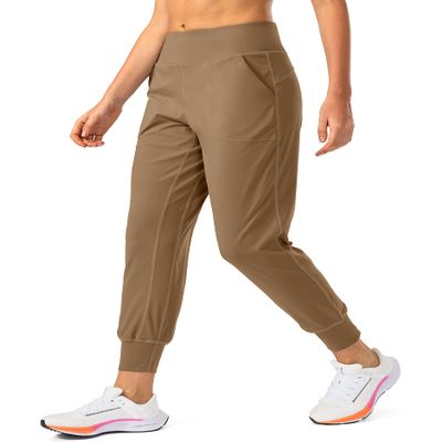 Soothfeel Women's Joggers with Zipper Pockets High Waisted Athletic Workout Yoga Pants Joggers for Women Dark Khaki