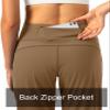 Soothfeel Women's Joggers with Zipper Pockets High Waisted Athletic Workout Yoga Pants Joggers for Women Dark Khaki view 3