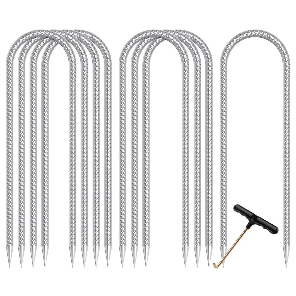 Trampoline Stakes high Wind, Heavy Duty Trampoline Anchors, Galvanized Steel Wind Stakes for Trampoline (NewU-stakes-8pcs)