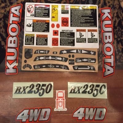 Decal Kit Tractor Decals Sticker Full Set *Restore +Applicator Tool OEM Compatibe with Kubota BX 2350 Tractor BX