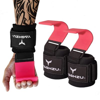 YAGHZU Weight Lifting Hooks, Padded Weight Lifting Straps Wrist Straps for Men and Women, Premium Deadlift Straps for Weightlifting and Powerlifting, Weight Lifting Gloves for Pull Ups