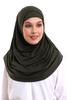 ihvan online, Womens Ready-to-Wear Instant Hijab with Matching Bonnet  Soft Breathable Modal One-Piece Headscarf, Full Coverage Stretch Hijab for Daily Wear, Prayer & Travel, Khaki view 2