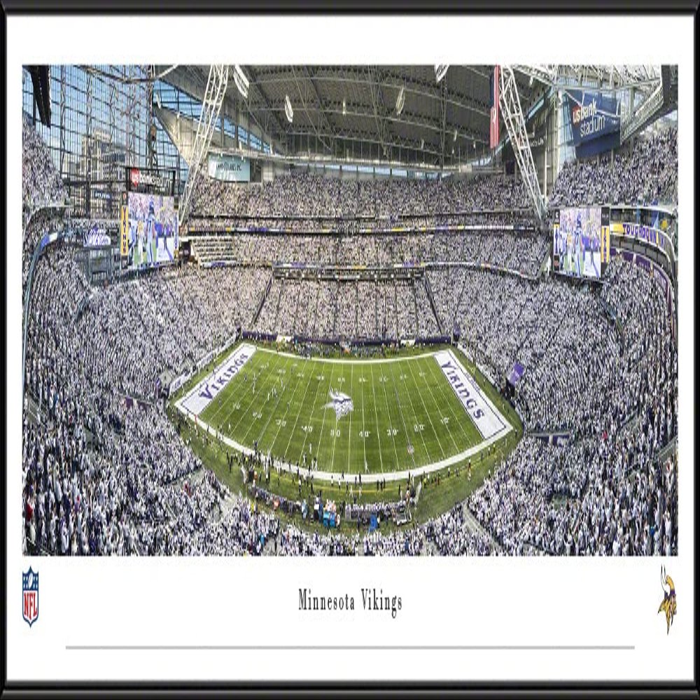 Minnesota Vikings Whiteout Game - 40.25x13.75-inch Standard Framed Print by Blakeway Panoramas