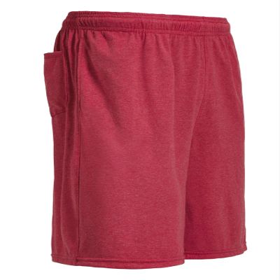 Expert Brand USA-Made Men's Heather Performance Shorts with Pockets, Dark Heather Red, Medium
