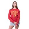 Ultra Game NCAA Women's Extra Soft Fleece Distressed Oversized Pullover Sweatshirt, USC Trojan, Cardinal Red, Large view 1