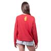 Ultra Game NCAA Women's Extra Soft Fleece Distressed Oversized Pullover Sweatshirt, USC Trojan, Cardinal Red, Large view 2