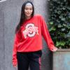 Ultra Game NCAA Women's Extra Soft Fleece Distressed Oversized Pullover Sweatshirt, USC Trojan, Cardinal Red, Large view 3