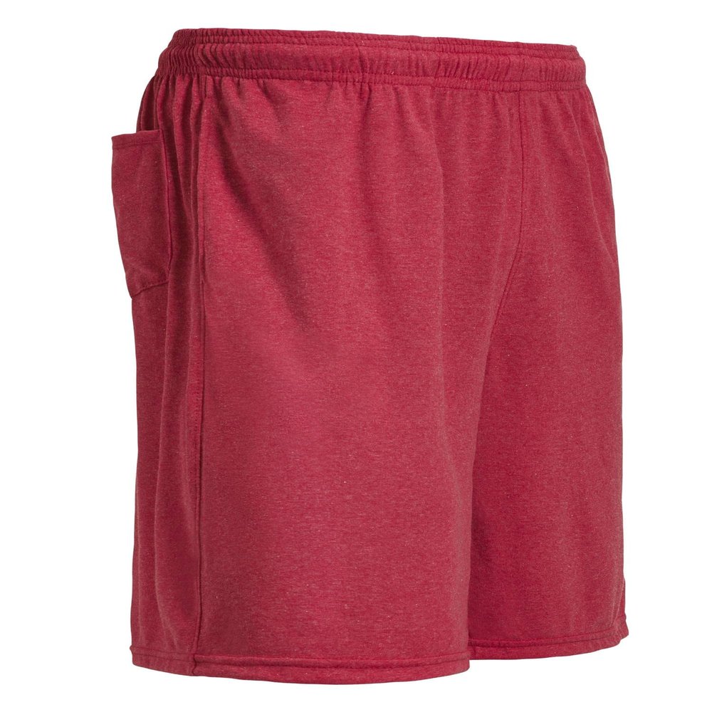 Expert Brand USA-Made Men's Heather Performance Shorts with Pockets, Dark Heather Red, Small