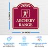 Archery Range with Graphic Decor Sign, (SI-74262) Burgundy Dark, 24x24 Inches, ACM, Fade Resistant, Made in USA view 2